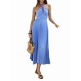 thumbnail image 2 of Women'S Maxi Summer Dresses Halter High Waist Corset Dresses for Women Casual Dress for Vacation Blue S, 2 of 9
