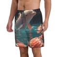 thumbnail image 2 of Pofeuu Flower White Dolphin Prin Men's Swim Trunks Quick Dry Bathing Suit Swimming Board Shorts Mesh Lining Beach Swimwear-3X-Large, 2 of 6