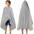 thumbnail image 3 of Colorful Geometric Striped Pattern Hooded Bath Towel，50"x30" for Ages 3 To 12 Kids, Quick Dry Lightweight Soft Microfiber Hood Beach Towel Cover Up for Kids, 3 of 7