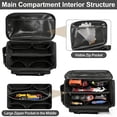 thumbnail image 2 of 14-Inch Heavy-Duty Canvas Tool Bag, Wide Mouth Tool Storage Organizer with Adjustable Shoulder Strap and Ergonomic Handle, Large Capacity Utility Tote for Electricians Mechanics Camping (Khaki,#A), 2 of 6