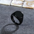 thumbnail image 4 of QQTDFG Men Women Silver Stainless Steel Round Signet Ring Band Wedding Gift Size 6-11-Gold-11, 4 of 8