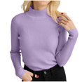 thumbnail image 1 of Chandail Côtelé pour Femmes Taille Unique Col Roulé Élégant Tricoté Manches Longues Ajusté Automne Hiver, 1 of 4