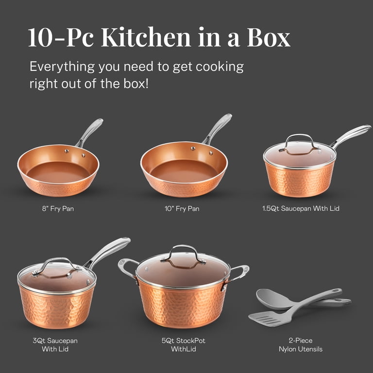 Gotham Steel Diamond Hammered 10-Piece Ceramic Cookware Set photo 4