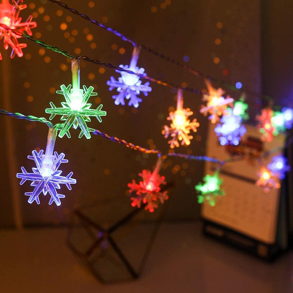 MeAddHome LED Christmas Lights Snowflake String Lights 10ft 20 LED 20ft 40 LED Fairy Lights Battery Operated Twinkle Lighting Indo - image 5 of 6