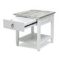 thumbnail image 3 of Sea Wind Florida Picket Fence Wood End Table with Drawer in White/Gray, 3 of 8