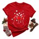 thumbnail image 3 of Gibobby Tops navideños para Mujer Camiseta de manga corta con cuello redondo y estampado de Navidad para mujer(Rojo,XG), 3 of 5
