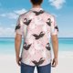 thumbnail image 4 of Balery Swan And Flowers2 Camisas hawaianas de manga corta para hombre, camisas playeras de corte holgado, camisas de vacaciones con botones,Large, 4 of 7