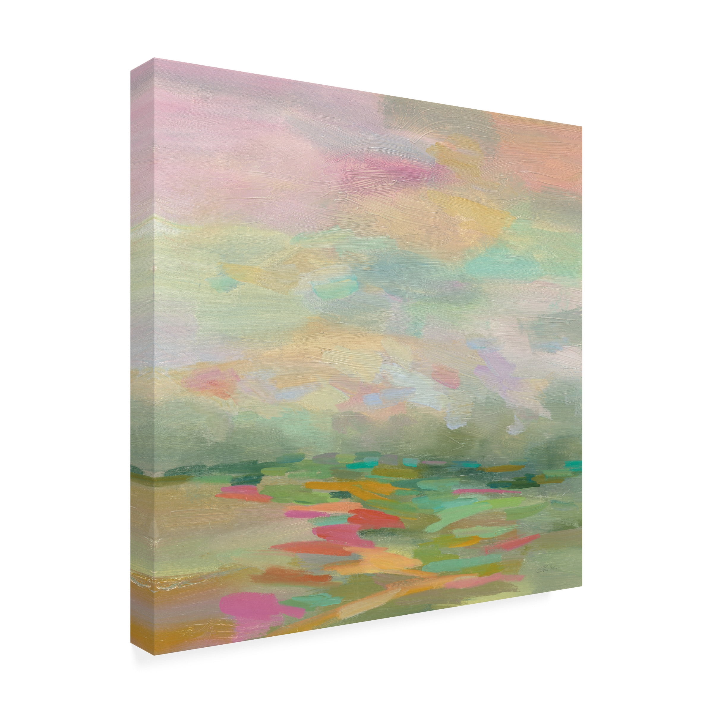 Trademark Fine Art Silvia Vassileva Pastel Fields Canvas Wall Art - 35x35