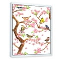 thumbnail image 3 of Designart 'Colorful Little Birds On Spring Flowers Tree' Traditional Framed Canvas Wall Art Print, 3 of 5