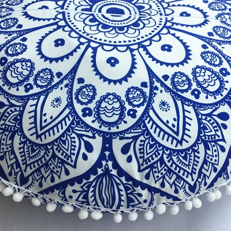 Indian Mandala Floor Pillows Round Bohemian Cushion Pillows Cover