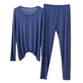 thumbnail image 2 of Juslio Mens Pajamas Solid V-Neck Modal Long Sleeve Tops and Pants 2-Piece Matching Pajamas Sets 3XL, 2 of 6