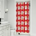 thumbnail image 2 of Artistic Cat Print Shower Curtain, Cats and Hearts Pattern Waterproof Bath Curtain, Machine Washable, 36x72 Inch, 2 of 5