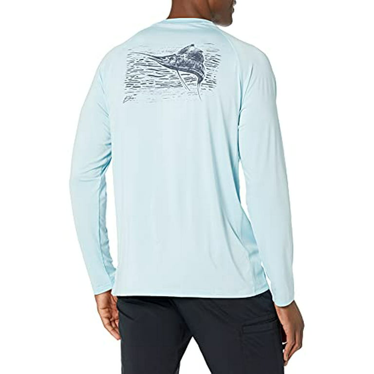 Huk Men's Standard KC Pursuit Long Sleeve Sun Protecting Fishing Shirt, Light On Sail-Ice Blue, 3X-Large, Size: 3XL