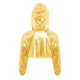 thumbnail image 2 of vastwit Kids Girls Metallic Hip Hop Jazz Dance Crop Top Long Sleeve Sparkly Cropped Hoodie Pullover Sweatshirt Gold 10, 2 of 3