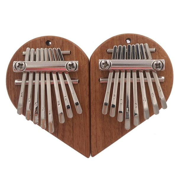 Pianos De Pulgar Love-Shape Mini Kalimba Piano Kalimba Hecho A Mano Piano De Pulgar Portátil De 8 Notas Instrumento De Dedo De Madera Maciza Para Regalo Perfecto Principiantes Profesionales 1 Par Serendint EL008380-00