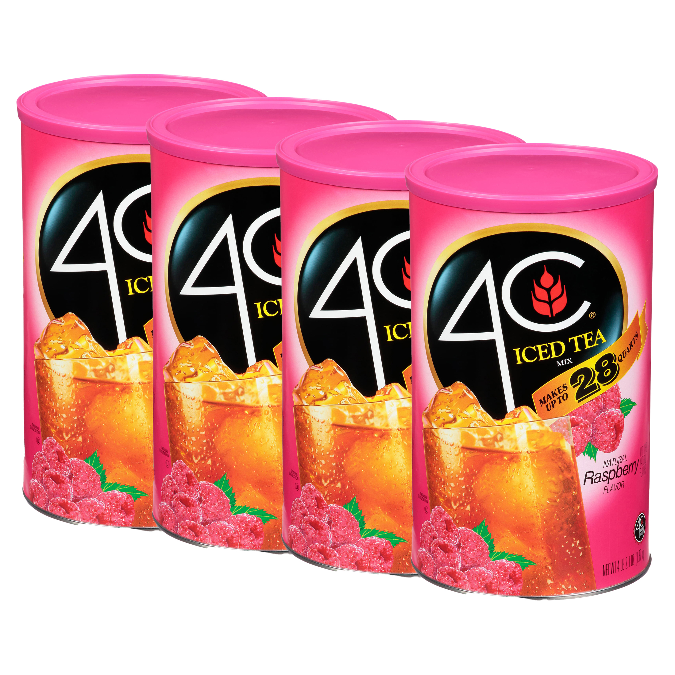 (4 pack) 4C Raspberry Iced Tea Mix, 66.1 oz, 1 Ct