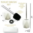thumbnail image 3 of Toilet Brush & Holder Set with Toilet Brush, White Diamond  Shape Stoneware, 3 of 6