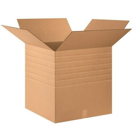 Office Depot® Brand Heavy-Duty Multi-Depth Corrugated Cartons, 20" x 20" x 20", Scored 18", 16", 14", Kraft, Pack Of 10