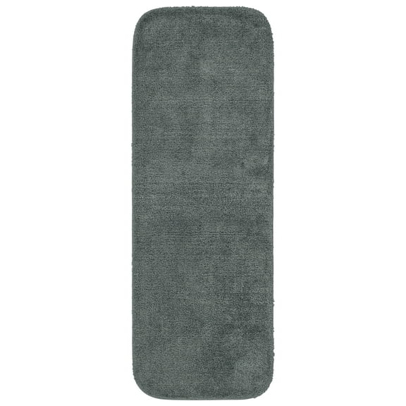 Garland Rug Traditional Washable Nylon Dark Gray Bathroom Runner, 22" x 60"