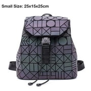 Women's Handbag, Drawstring, Backpack,  Luminous Geometric Plaid and Sequin Holographic Backpack