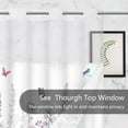 thumbnail image 3 of Ikfashoni Hookless Shower Curtain with Snap in Liner, White Boho Floral Waterproof Fabric Mesh Window Bath Curtain, 71"X74", 3 of 8
