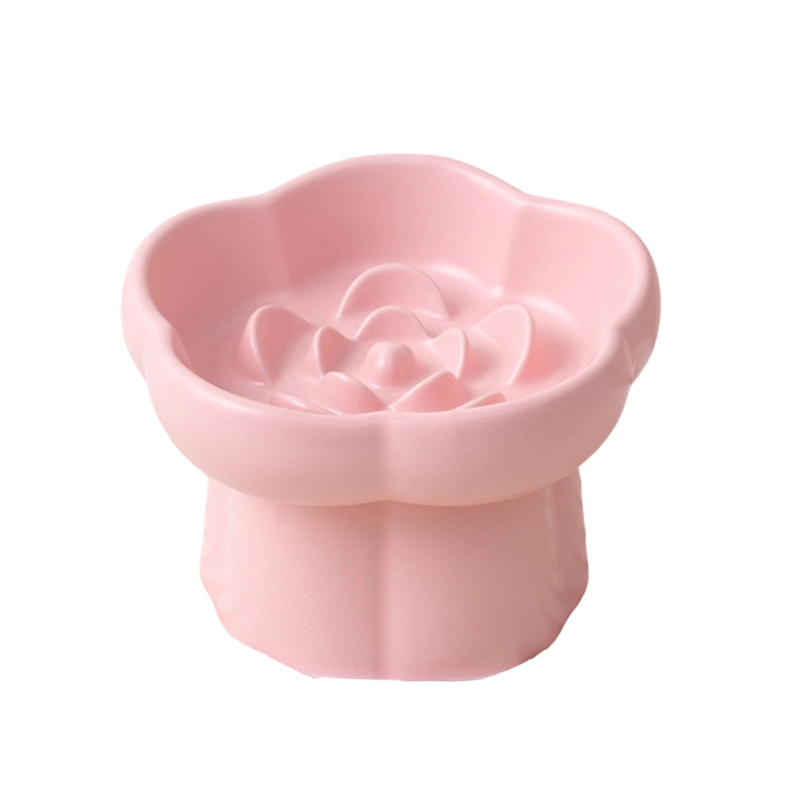 Ceramic Elevated Slow Feeder Cat Bowl, Pet Slow Feeding Bowl, Non Slide, Pup Bowl Small Dogs Kitties Slow Food, Easy to Clean, for Indoor Cats and Small Dogs