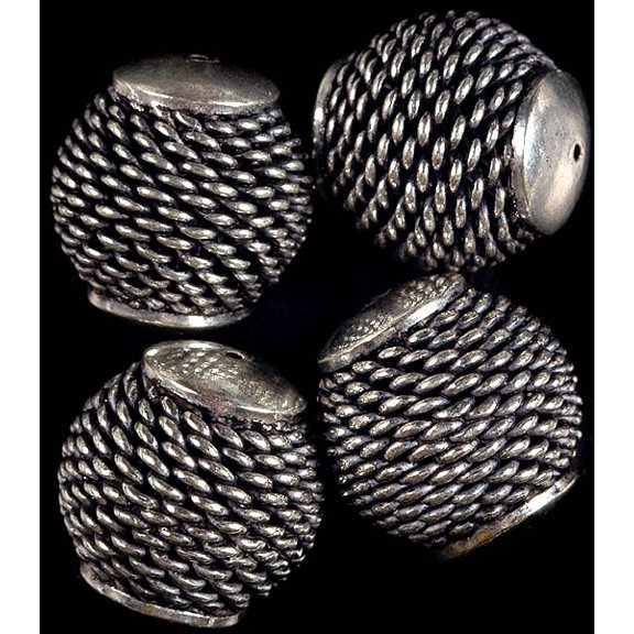 Sterling Knotted Rope Drums (Price Per Piece)