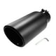 thumbnail image 1 of Tubo de punta de escape Unique Bargains Universal entrada 4 pulgadas salida 6 pulgadas longitud 15 pulgadas Acero inoxidable negro, 1 of 1