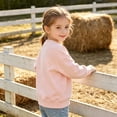 thumbnail image 4 of Cethrio Girls Cotton Sweatshirts, Long Sleeve Crew Neck Fashion Pullover Fall Tops Pink Size 6-7 T, 4 of 4