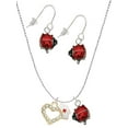 thumbnail image 1 of Delight Jewelry Goldtone Small Crystal Heart with Nurse Hat Red Lucky Ladybug Necklace and Dangle Earrings Set, 1 of 6