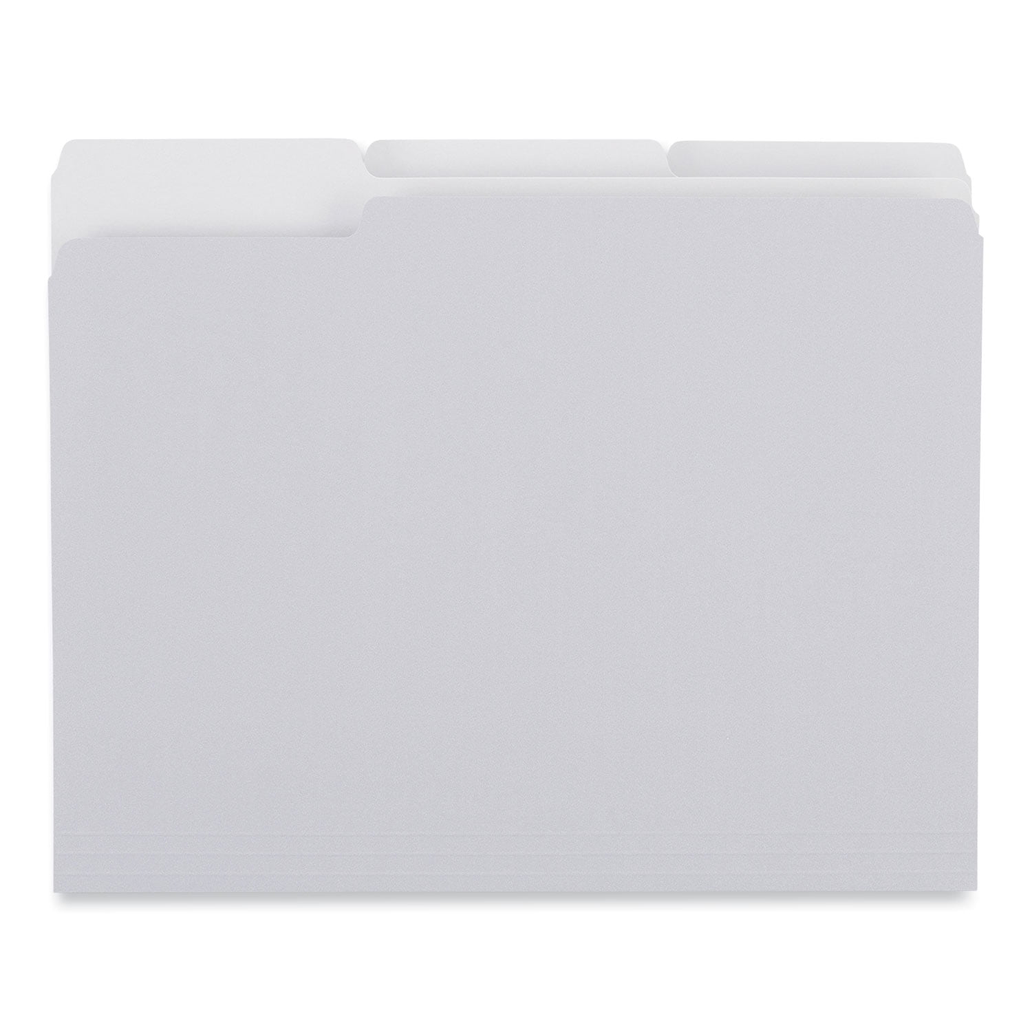 Universal Office Products Top Tab File Folders, 1/3-cut Tabs: Assorted, Letter Size, 0.75" Expansion, Gray, 100/box