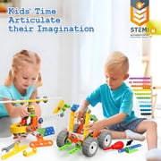 MOONTOY 11 in 1 Building Blocks STEM Toys for 4 5 6 7 8+ Year Old Boys Erector Sets Kits Building Toys for Kids Age 4-8 6-8 5-7 8-10 Creative Learning Game Engineering Stem Projects Activities Gift
