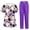 51# Purple, variant on Halloween Scrubs for Women Set Jogger Scrub Set Nursing Uniform with Pocket