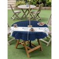 thumbnail image 4 of Outdoor Tablecloth with Umbrella Hole for Patio/Picnic/Party/Camping, Blue Plaid Waterproof Table Cloth Round Cover Washable, Country Live Love Laugh Text Star Love Heart (Dia 60"), 4 of 8