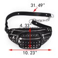 thumbnail image 6 of UTO Fanny Packs Waist Packs for Women Rivets Crossbody Belt Bag Vegan Leather Fashion Purse for Hiking Running Outdoor Sports(Black), 6 of 7