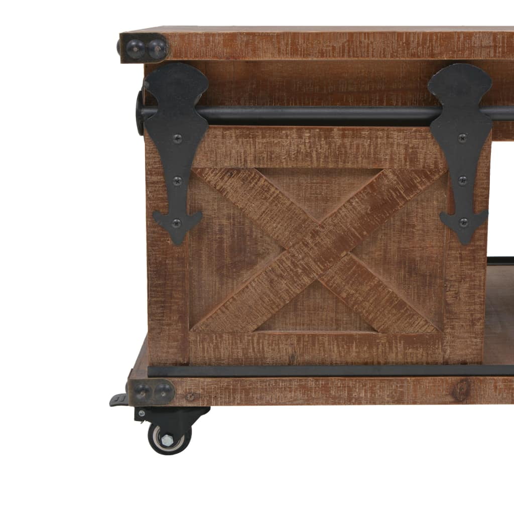 Kepooman 2-tier Rectangular Coffee Table for Home Farmhouse, Brown