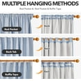 thumbnail image 2 of 100% Blackout Curtains – Linen Blend, Thermal Insulated, Noise-Reducing Drapes – Grommet & Back Tab Window Panels – Light Blocking & Privacy Protection – 2 Panels, Baby Blue, 52W x 96L Inch, 2 of 14