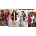 thumbnail image 6 of UVN Cardigan Sweater for Women Fall Long Sleeve Open Front Tops Ladies Casual Lightweight Soft Knit Coats with Pockets, 6 of 7