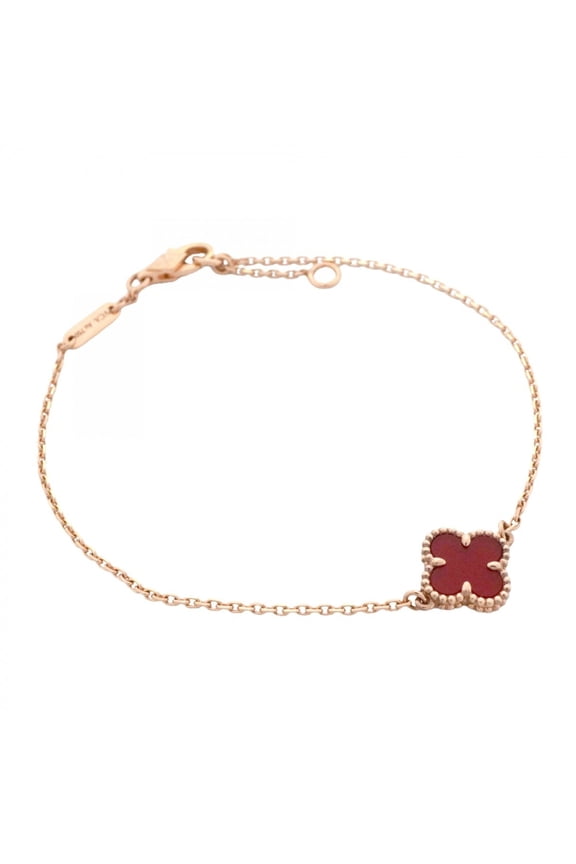 Pre-Owned Van Cleef & Arpels Sweet Alhambra Bracelet, 18K Pink Gold with Carnelian Red, for...
