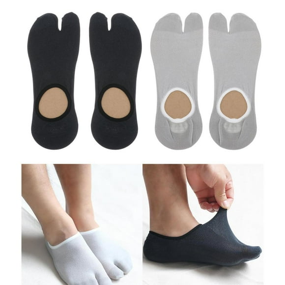 2 Pares de Calcetines Transpirables Macarena Calcetines Cortos Invisibles con 2 dedos del pie