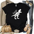 thumbnail image 3 of Preggosaurus Unisex Crew Neck, Pregnancy Announcement Shirt, Surprise Pregnancy Announcement (Black, 3X Large), 3 of 7