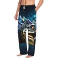 thumbnail image 2 of Daiia Starry Sky Colorful Crocodile Men's Sleep Pant with Pockets and Drawstring,Pajama Pants-Large, 2 of 9