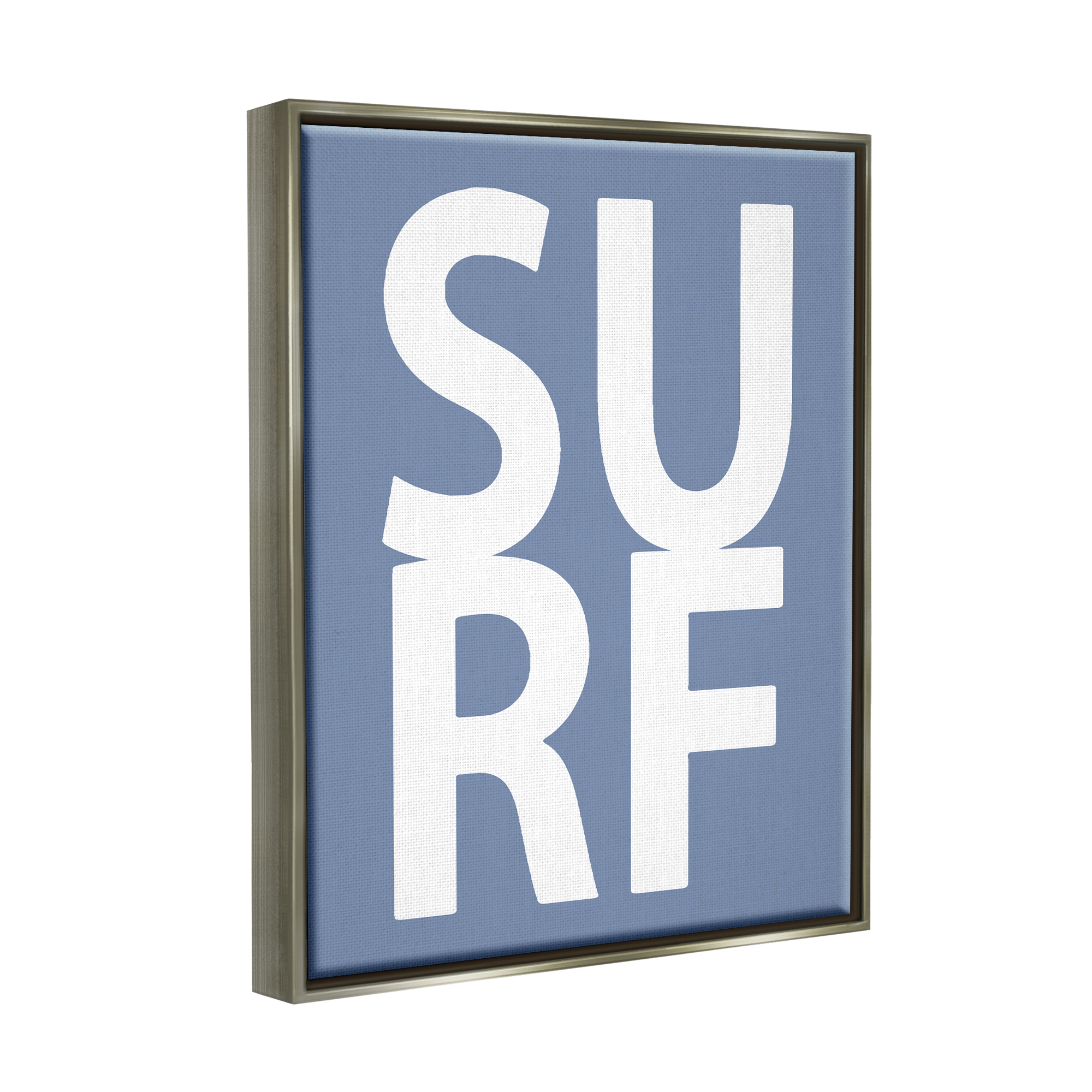 Stupell Industries Nautical Surf Text Nature Painting Gray Floater Framed Canvas Art Print Wall Art, 17 x 21