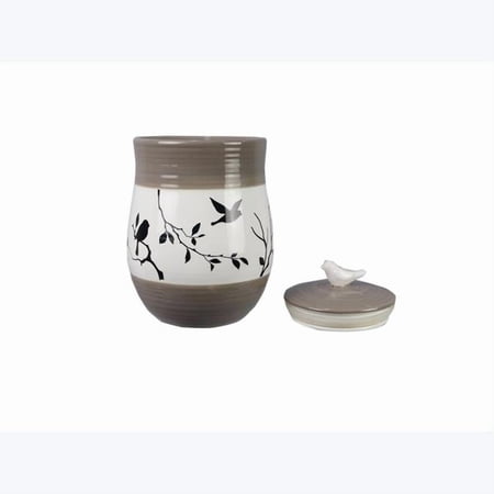Youngs 21222 Ceramic Botanical Design Canister with Silicon Seal, Set of 4