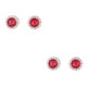thumbnail image 4 of Qarigey 1 par de pendientes de tuerca para mujer, Color sólido, diamantes de imitación, reemplazo fácil de combinar, pendientes de fiesta Rosa roja 2piezas, 4 of 6