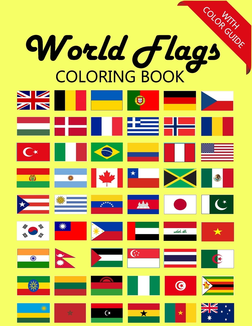 World Flags Coloring Book Awesome book for kids to learn