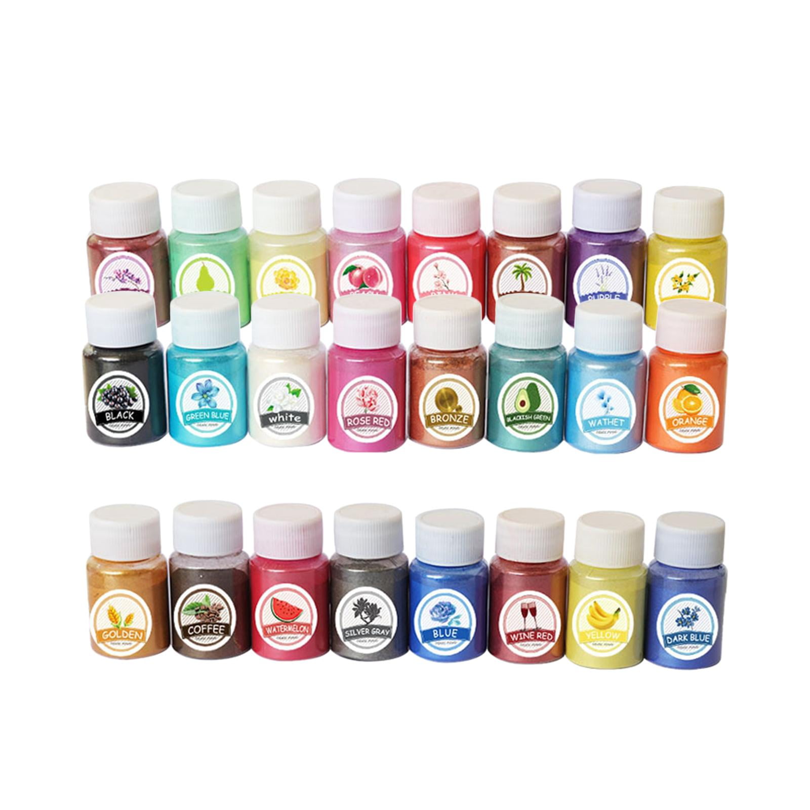 Mica Powder Pigment Mica Mineral Powder Micas Colorants Epoxy Resin Dye DIY for Soap Coloring Candle Making Paint Nail Polish Jewelry 24 colors