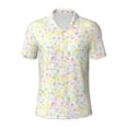 thumbnail image 2 of Daiia Colorful Dandelion Pattern Men’s Polo Shirts,Solid Deck Shirt,Classic Fit, Breathable Cotton Polo for Casual and Sport Wear-Small, 2 of 7