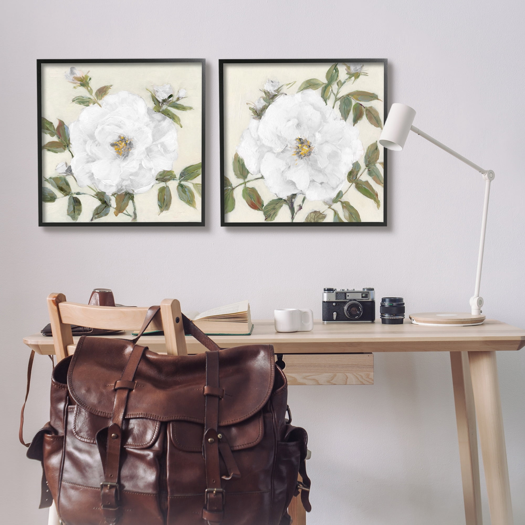 Stupell Industries Beautiful Classic Painted Flower With Green Leaves , 24 x 24, Design by Sally Swatland