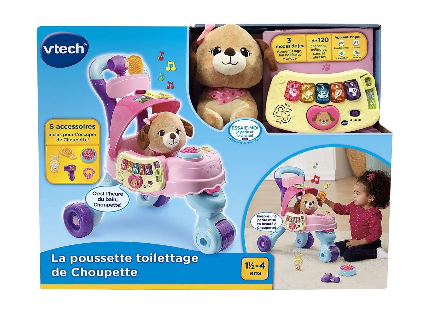 VTech Cutie Paws Puppy Stroller - Toddler Toy - Walmart Exclusive - French Version